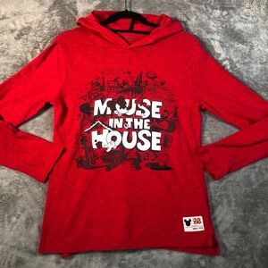 Disney Gap Shirt Kids XXL Red Mickey Mouse in the House Pullover Hooded